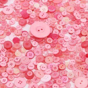 Assorted Pink Buttons for Crafting, Painting, Sewing